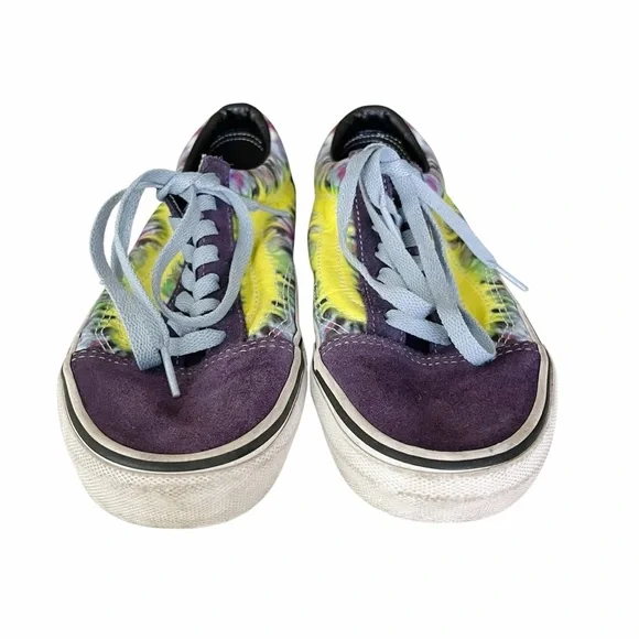 Vans Old Skool ComfyCush Sneakers Women's Size 7.5 Men's Size 6 Purple Tie Dye - Picture 2 of 9